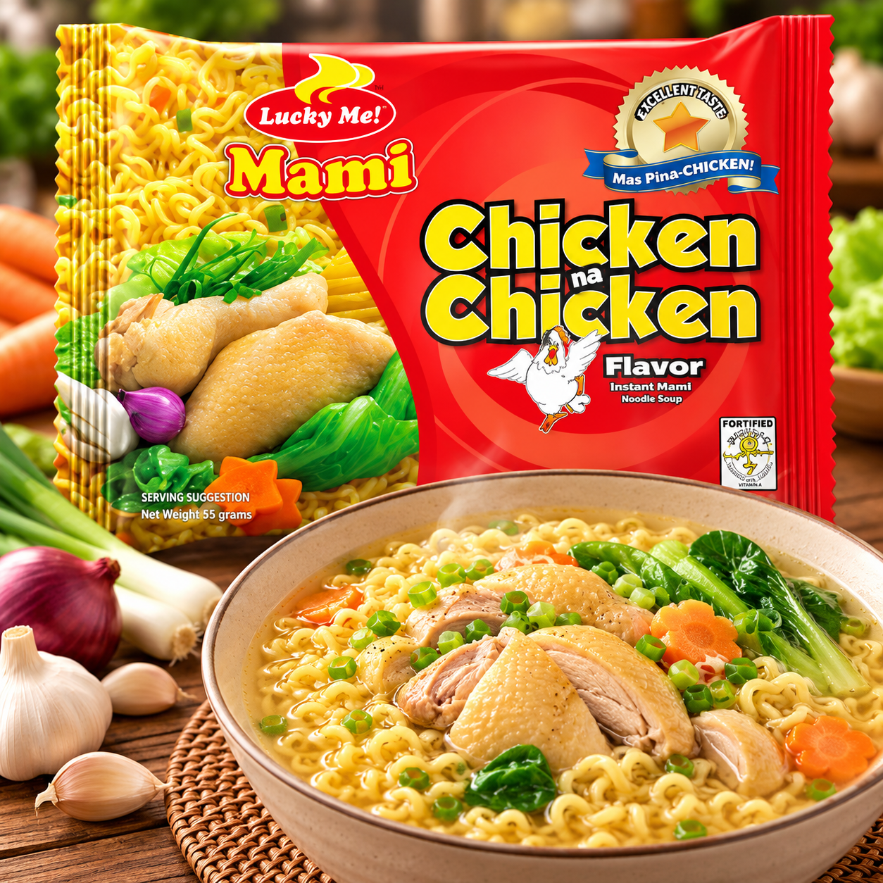 Lucky Me! Chicken na Chicken Instant Mami Noodles 55g