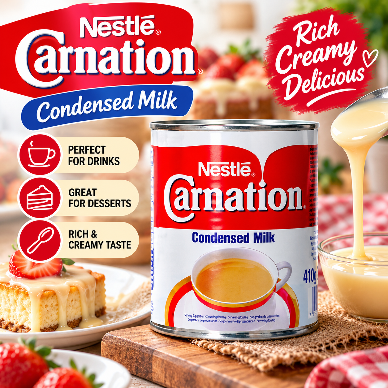 Nestle Carnation Condensed Milk 410g (This is like evaporated milk)