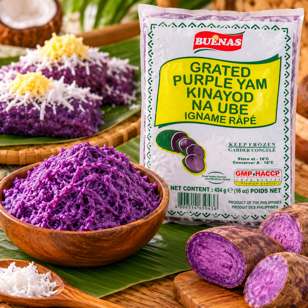 grated purple yam