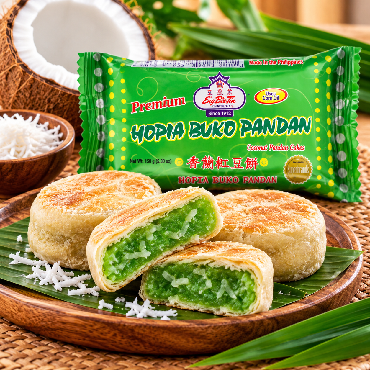 Eng Bee Tin Hopia Buko Pandan  150g