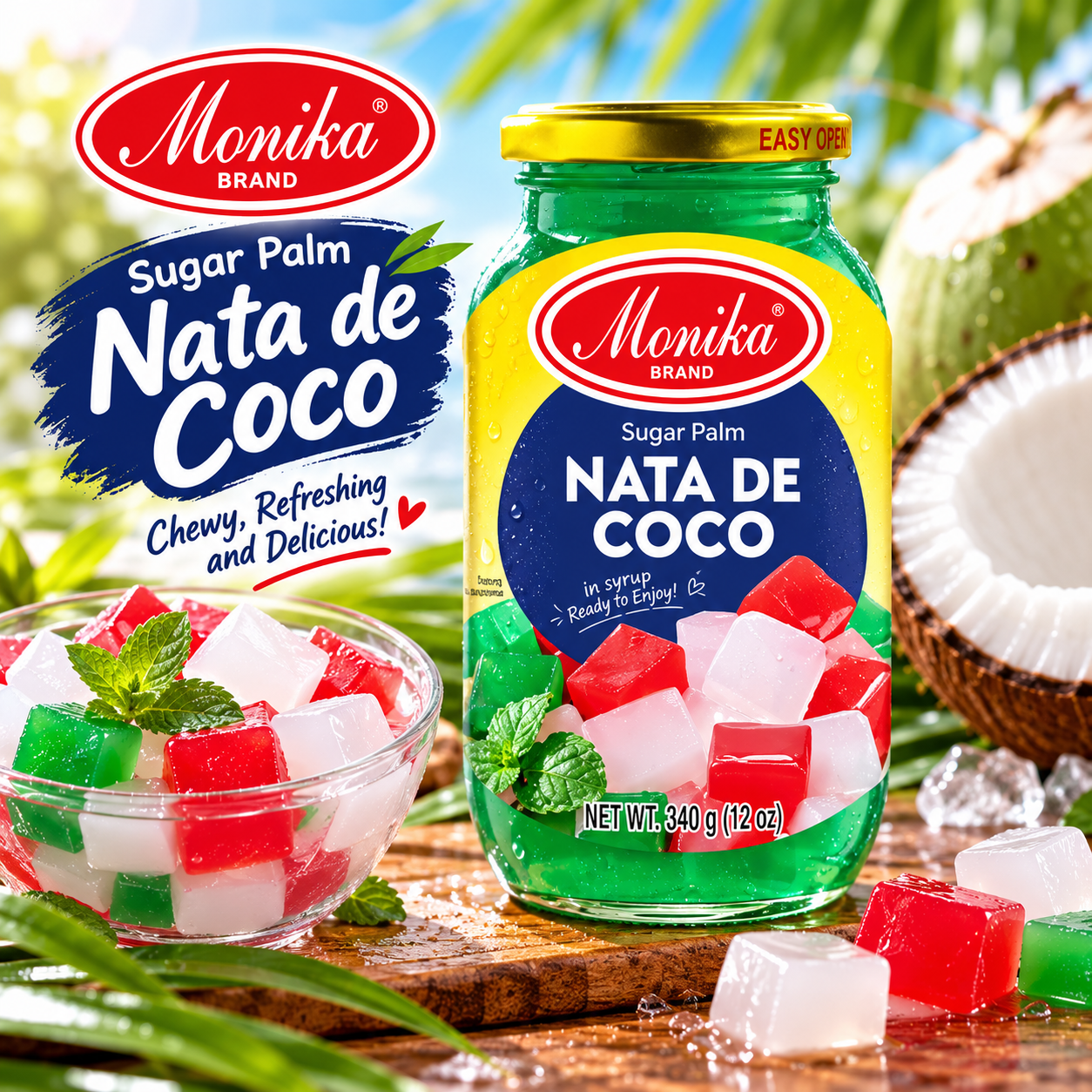 Monika Green Nata De Coco 340g