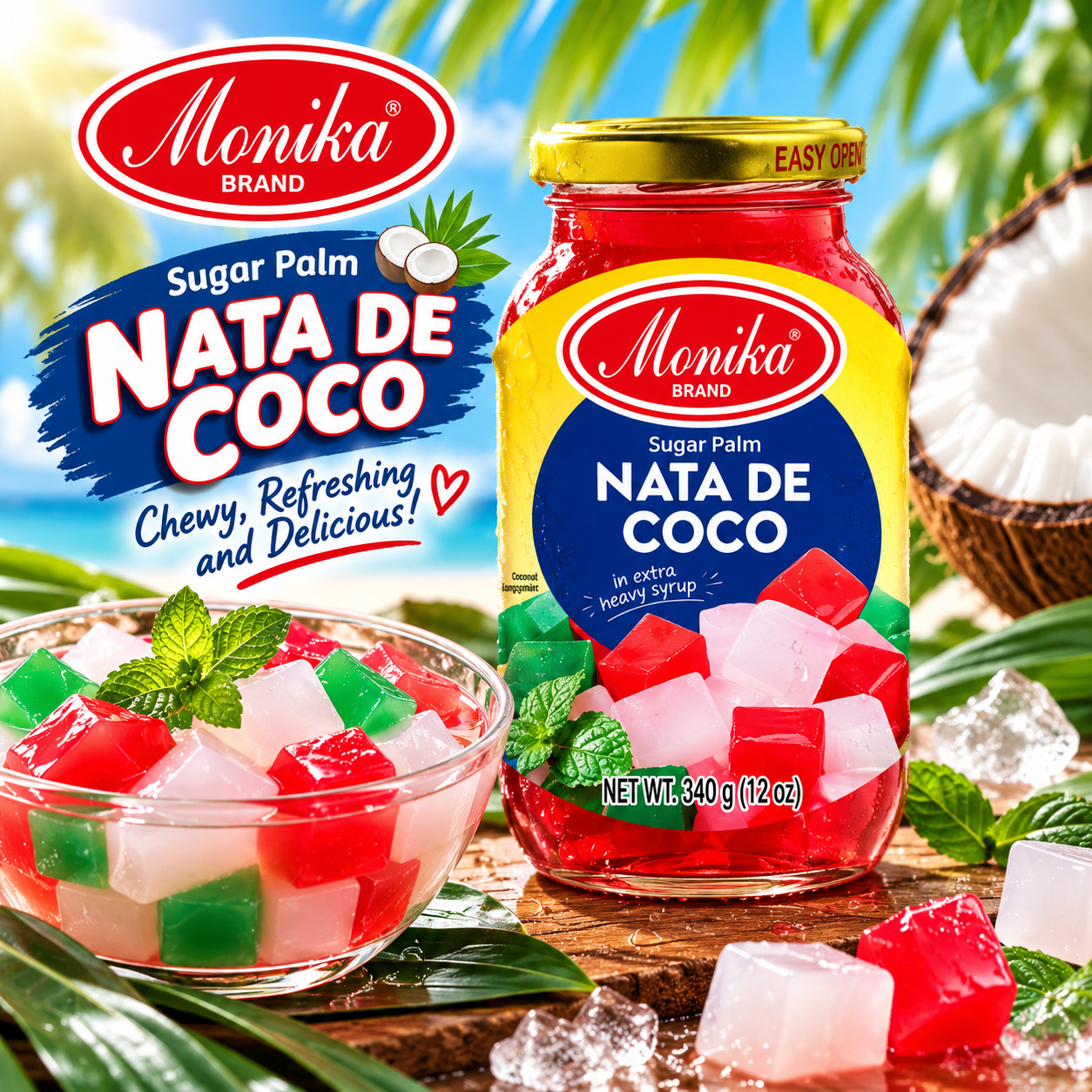 Monika Red Nata De Coco 340g