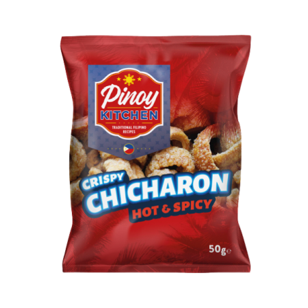 Pinoy Kitchen Crispy Chicharon chips Hot & Spicy 50 g