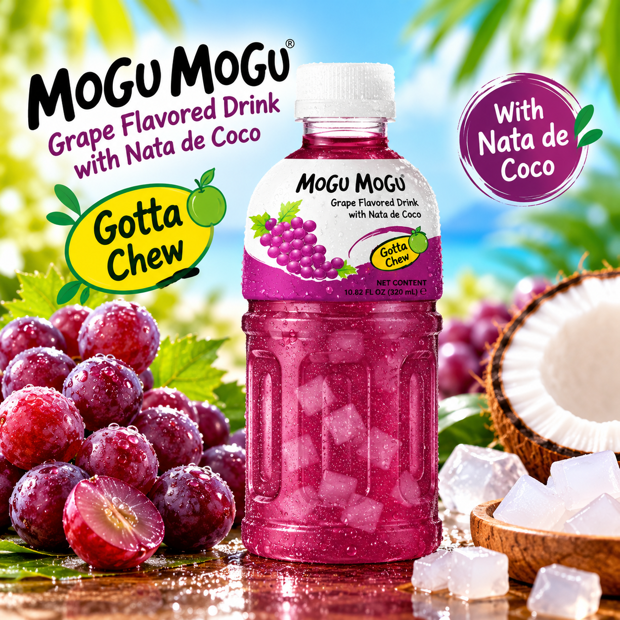 Mogu Mogu Nata de Coco with Grape Juice 320ml