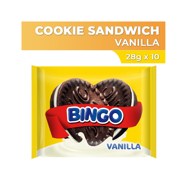 Bingo Vanilla Cream Filled Chocolate Sandwich Cookies 280g