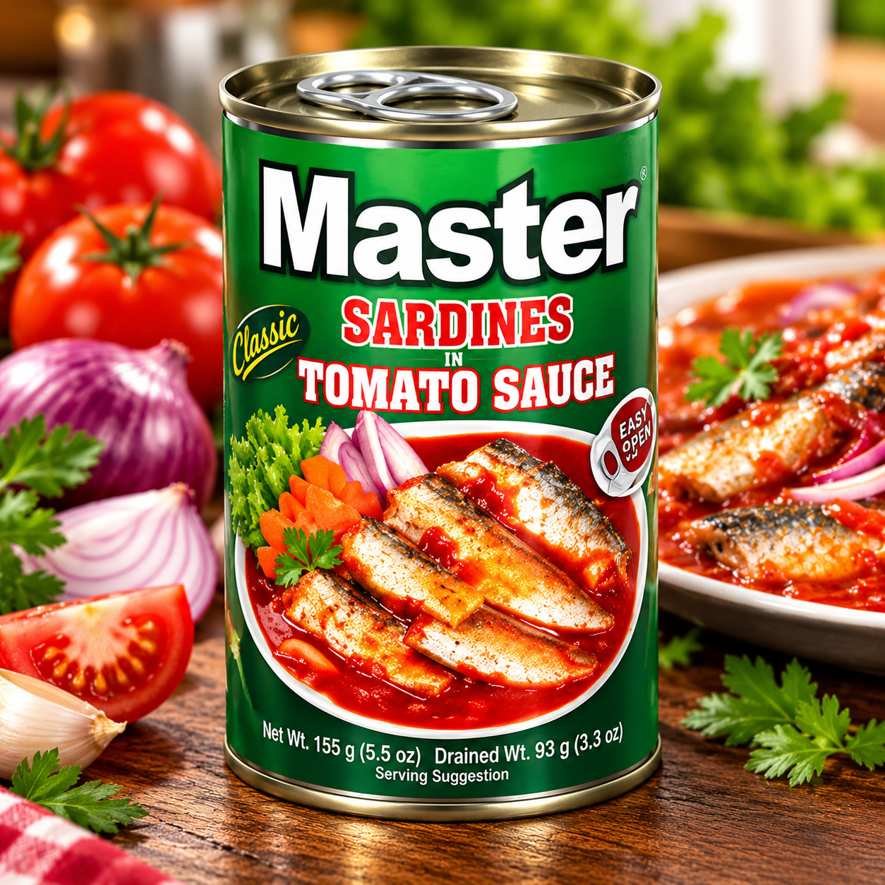 Master – Premium Sardines in Tomato Sauce (155g)