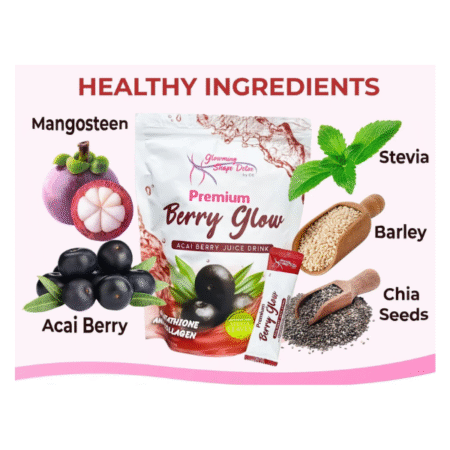 Berry Glow – Daily Glow Drink (Acai Berry, Glutathione & Collagen)