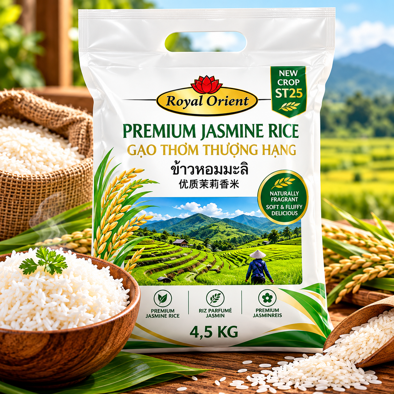 Royal Orient Jasmine Rice Premium ST25 4.5kg